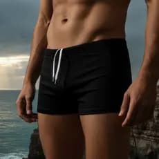 Sunga Modelo Boxer Masculina De Cor Lisa Preta, Azul e Vermelha P, M, G, e GG - 1,2 ou 3 Sungas
