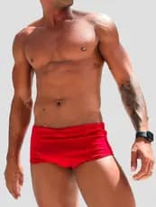 Sunga Modelo Boxer Masculina De Cor Lisa Preta, Azul e Vermelha P, M, G, e GG Roupa Masculina