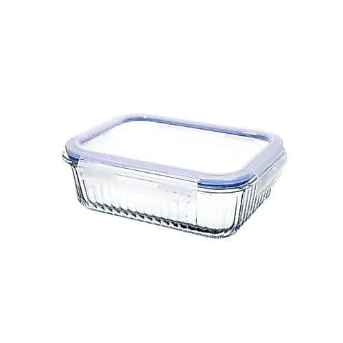 Pote Hermético Vidro Borossilicato Retangular Alta Resistência Tampa Plástica 1500ml