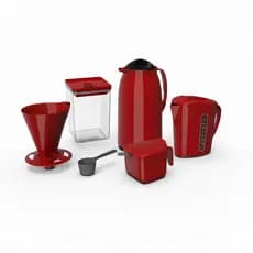 Kit Café Filtro Açucareiro Garrafa Térmica Super Prático Unitermi Garrafa 1L Leiteira Chá Café