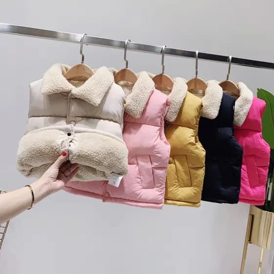 Colete Infantil Feminino da Moda, Novo Estilo Primavera/Outono, com Gola Reversível, Cintura Fina, Casual e Esportivo J8
