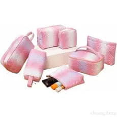 Bolsa de Maquiagem 7PCS Grande para Viagem, Necessaire de Maquiagem Bonita, Organizador de Cosméticos, Bolsa de Higiene