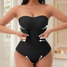 Body modelador sem costura YOFC 0IAF para mulheres com alças invisíveis, tiras antiderrapantes, controle abdominal e fec