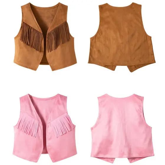 85U1 Elegante colete de cowboy ocidental rosa-marron, adequado para meninos, fantasia de feriado, apresentação de carnav