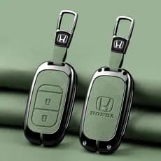 ALUO Honda Hrv 2026 2025 Novo Estojo Rígido de Liga Metálica Fosca para Chave Remota Sem Chave + Capa Completa de Couro