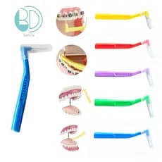 P1UR 5 Peças/10 Escovas de Cuidado Oral em Forma de L, Ferramenta de Limpeza Interdental para Dentes