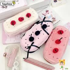 Lápis FAYSHOW , Bolsa De Caneta Portátil Para Bolo De Cereja , Caixa De Pelúcia Multifuncional De Grande Capacidade , Es