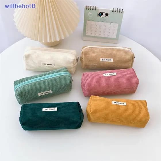[WillbehotB] 1 Peça Simplicidade Bolsa De Lápis De Estudante Para Menino Menina Moda Estética Série De Cor Sólida Estojo