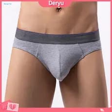 Men Briefs Breathable Underwear Men's Mid-rise Elastic Waistband U-convex Design High Stretch Tight Fit for Comfort and