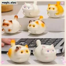 Estatueta Mágica De Balanço Para Gato Fu Rui , Boneca De Desenho Animado Decoração De Casa , Mini Criativa De Mesa Siamê