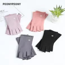 Luvas De Meio Dedo PEONY , Tela Sensível Ao Toque De Lã De Veludo Estilo Fino Respiráveis Sem Dedos