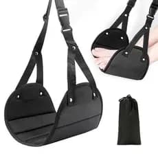 Bolsa de malha portátil, adequada para relaxamento em viagens, oferecendo uma opção confortável para descanso no avião/a