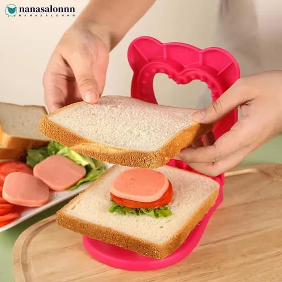 NANASALONNN Prensa Para Sanduíche Em Formato De Coração Aço Inoxidável , Selador De Molde , Antiaderente , Design Kawaii
