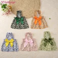 FASHIONGO Feminino Cão Gato Vestido De Estimação Filhote De Cachorro Floral Princesa Verão Roupas Para Animais Cães S-XL