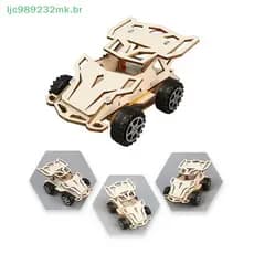 [MYBR] Tecnologia Criativa DIY Feita À Mão Pequeno Fabricante Jeep Toy Model Ferramenta De Ensino De Madeira Infantil De