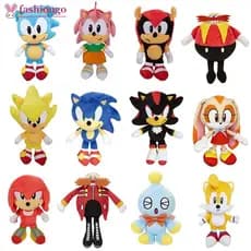 FASHIONGO 25cm Sonic Brinquedo De Pelúcia Boneca Macio Aniversário Das Crianças Presente De Natal Decoração Adereços B5M