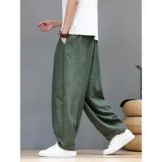 Calças harém Extra grandes estilo chinês Bloomers verão tamanho novo estilo chinês seda gelo perna larga calças casuais