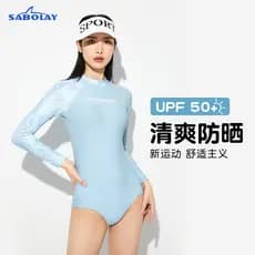 Novo maiô feminino de manga comprida com aparência mais fina, maiô protetor solar de Nylon de alta qualidade