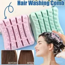 Escova de Silicone Portátil para Shampoo - Adequada para Uso em Casa no Banheiro - Esfolia e Remove Cabelos - Pode ser U