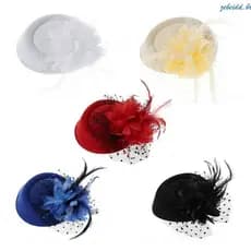 zebeidd Acessórios Cabelo Elegantes Femininos Fascinator Coquetel Chás Chapéu Festa