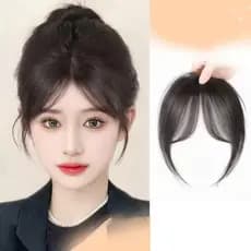 Peruca de cabelo liso sintético com franja, textura natural, adequada para uso diário feminino, marrom, nova.
