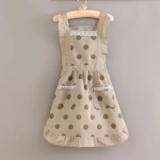 Moda versão coreana avental cozinha do agregado familiar Anti-incrustante cinta Polka Dot avental estilo fino ombro dupl