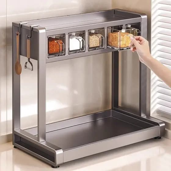 Rack de tempero cozinha sal condimento caixa pode multifuncional faca titular bancada doméstica armazenamento Multi-cama