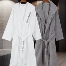 Roupão dedicado para Hotel cinco estrelas, roupão de banho com capuz para casal, tornozelo estendido, absorve água, seca