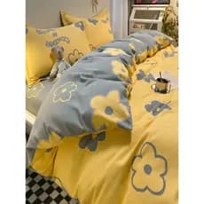 Simples engrossado algodão escovado conjunto de quatro peças puro algodão 100 lençol colcha capa quente cama