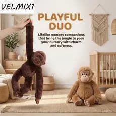 Brinquedo De Pelúcia De Macaco VELMIX1 , Boneca Grande De Braço Longo De Simulação Orangotango Realista