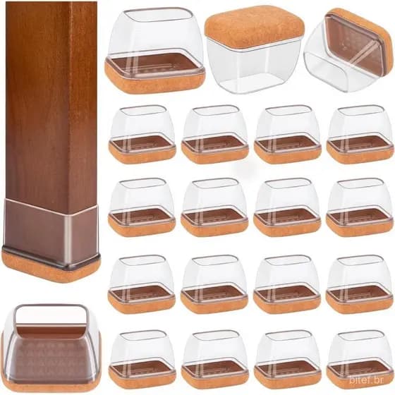 8/16 Peças protetor de cadeira silicone pés quadrado grande Protetor de mesa Feltro Evita Riscos
