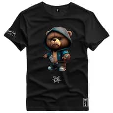 Camiseta Shap Life Urso Estampada 100% Algodão Fio 30.1 Casual Blusa Academia T-Shirt Unissex - 2201