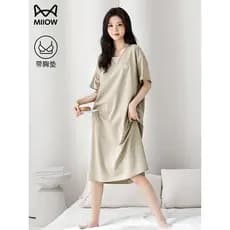 Catman camisola feminina verão Modal algodão com almofada no peito feminino High-End verão música pijamas feminino 2026