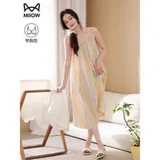 Catman Sling Nightdress feminino verão com almofada no peito feminino High-End Lyocell Xia pijamas feminino 2026 novo es