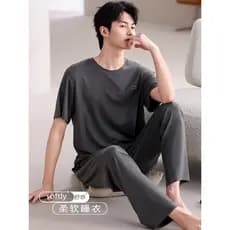 Fenteng Ke'an pijamas masculinos verão algodão seda calças de manga curta 2026 novo estilo verão Homewear estilo verão