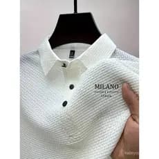 A Camisa Polo Masculina de Manga Curta com Estampa Italiana de Milão é Versátil para Golfe, Pesca, Basquete, etc.
