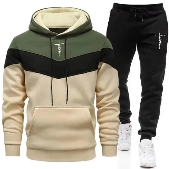 Conjunto Esportivo Masculino Confortável e Casual para Outono e Inverno, de Alta Qualidade, em Promoção, com Moletom Est