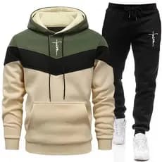 Conjunto Esportivo Masculino Confortável e Casual para Outono e Inverno, de Alta Qualidade, em Promoção, com Moletom Est