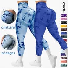 Leggings Femininas Tie Dye para Academia, Calças de Cintura Alta
