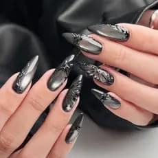 Venda quente High-End borboleta escura usando unhas 30 peças tipo pontiagudo olho de gato tridimensional legal Sa unhas