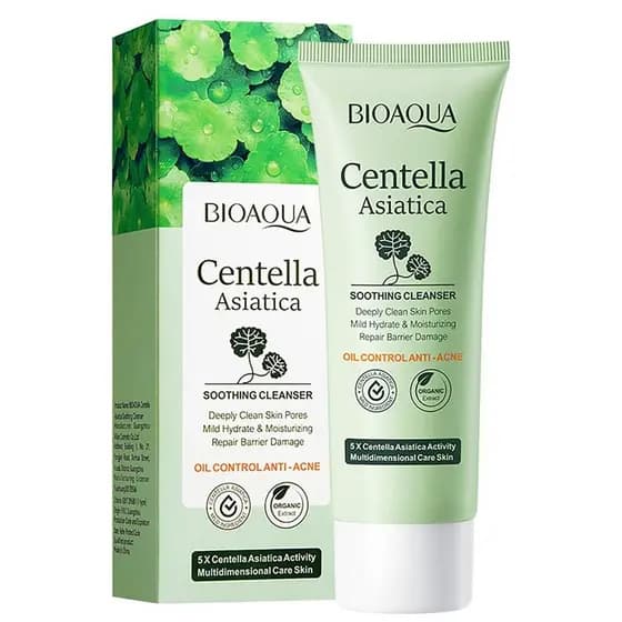 BIOAQUA Centella Asiatica Sabonete Facial Calmante Controle de Oleosidade Anti-Acne Limpeza Profunda dos Poros Hidratant