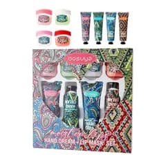 Conjunto de 8 Peças de Creme para Mãos e Máscara para Lábios, Nutritivo e Hidratante para Mãos e Lábios Secos, Conjunto