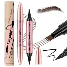Nova Caneta para Sobrancelhas 2026 para Mulheres, Lápis de Sobrancelha 3D Microblading com 4 Pontas, Caneta para Olhos à