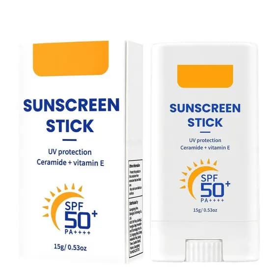 Protetor Solar em Bastão de Amplo Espectro SPF 50, Hidratante e Leve, Proteção UV, Não Oleoso, Portátil para Rosto, Idea