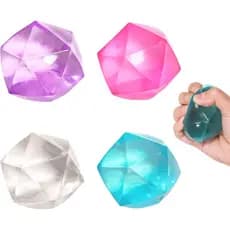 4 peças de mini bolas antiestresse macias de gel em formato de diamante de 1,8 polegadas - Bolas de açúcar de elevação l