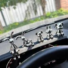 BNTR Enfeites para Carro Coelho, Pacote com 5 Peças, Prata/Dourado, Presentes Criativos e Fofos para Carro, Decoração pa