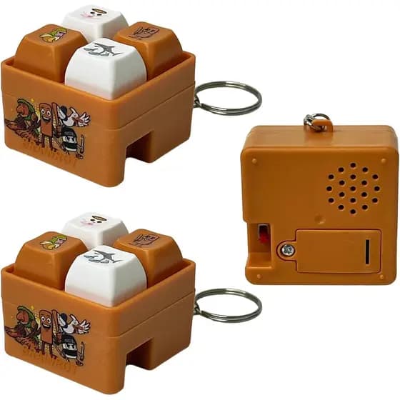2 Peças Chaveiro Clicker Anti-stress de Teclado Estilo Brainrot Italiano, Chaveiro Clicker de Personagem de Meme com 4 B