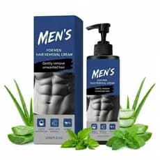 Creme Depilatório Masculino, Depilatório para Todo o Corpo com Aloe Vera e Vitamina E, Adequado para Todos os Tipos de P