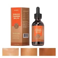 Gotas de Bronzeamento Sem Sol para Rosto e Corpo - Gotas Autobronzeadoras à Base de Plantas com Ingredientes Botânicos,