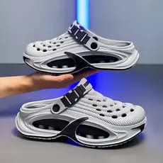 Buraco sapatos masculinos verão, novo estilo de venda quente exterior Wear antiderrapante de sola grossa esportes conduç